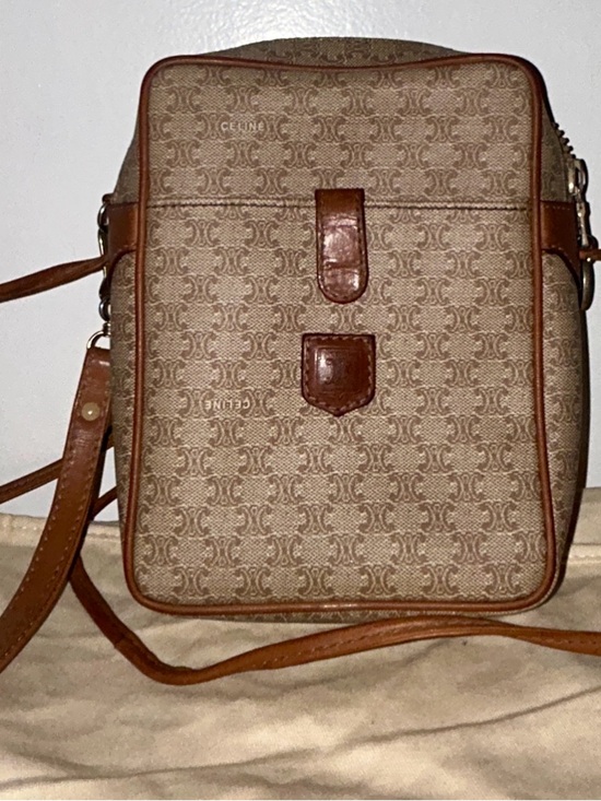 Celine Handbags - Vintage and Rare Celine Macadam canvas crossbody bag.